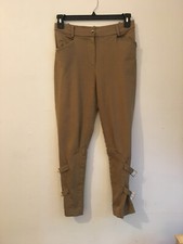 Patrizia Pepe Beige Pants with Gold Buckles Size 40