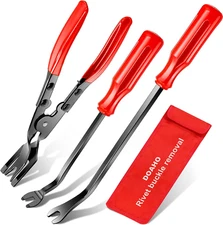 3 Pcs Auto Clip Pliers Set and Fastener Remover,Car Trim Rivet Removal Pry Tool