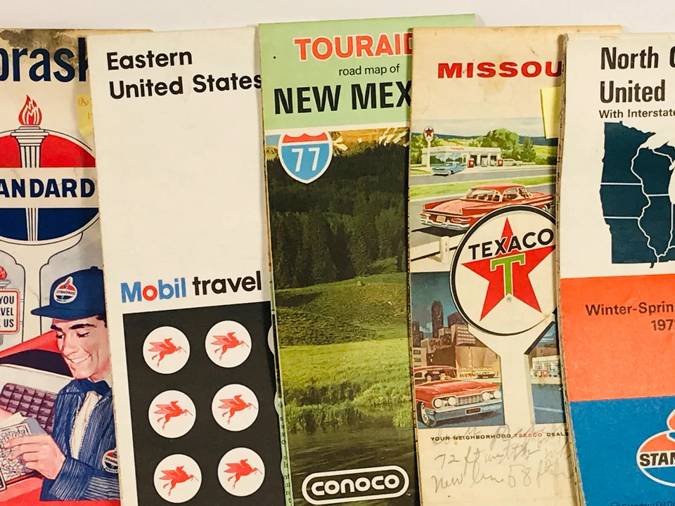 Lot VTG (20+) Gas Advertising Maps 50s 60s Esso Gulf Standard Oil Texaco Exxon - Image 3 of 4