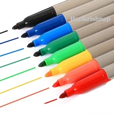8 Pack Permanent Marker Pens Tip Bullet Tip Point Multi Assorted Colour Pen