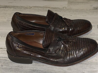 ALLEN EDMONDS Lizard Leather Clayton Tassel Loafer Brown Size 9.5 A $700 ALLEN EDMONDS Lizard Leather Clayton Tassel Loafer Brown  main image 2