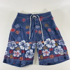 NSS Hawaii North Shore Surf Size 29 Board Shorts. Blue White Red Floral