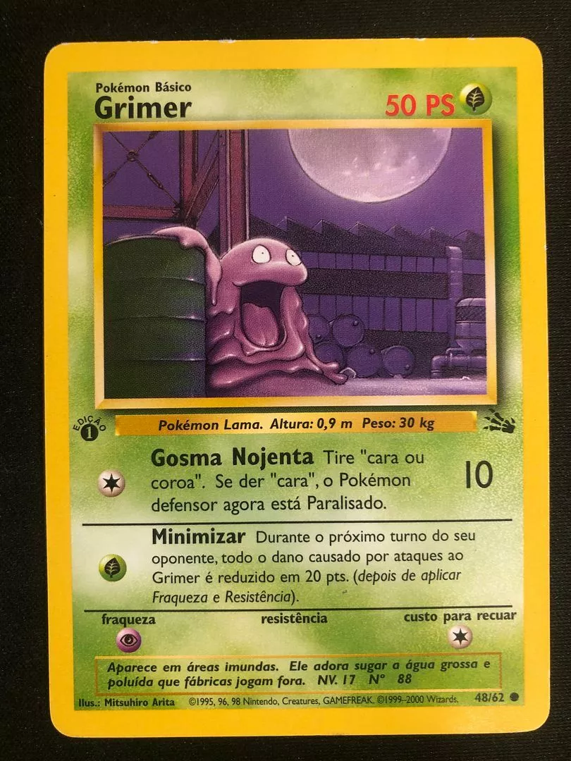 Pokemon Portuguese 1st Edition 48/62 Grimer Fossil