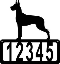 Great Dane Dog House Address Sign - Made in USA