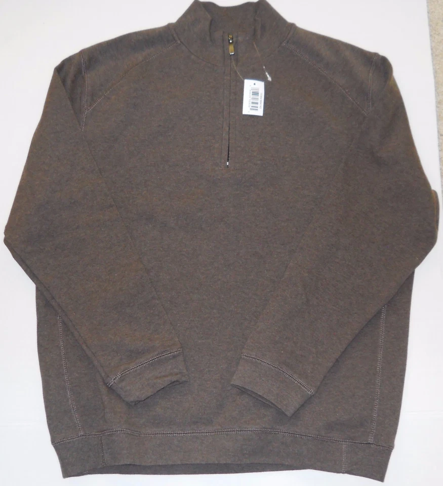 Men's Sweater Shirt Top Signature Kirkland Half Zip Brown Green Black New M - Image 4 of 4