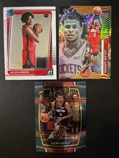 3 x Lot Jalen Green RC Select Blue Donruss Optic Rated Rookie Illusions Rockets