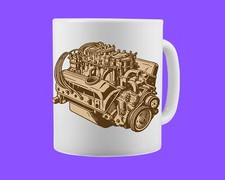 Motor Drawing Coffee Mug Motif Cup Coffee Mug Gift Ceramic