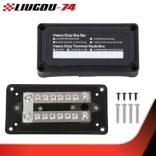 12 Terminal Ground Power Distribution Junction Block Heavy Duty Bus Bar 12V