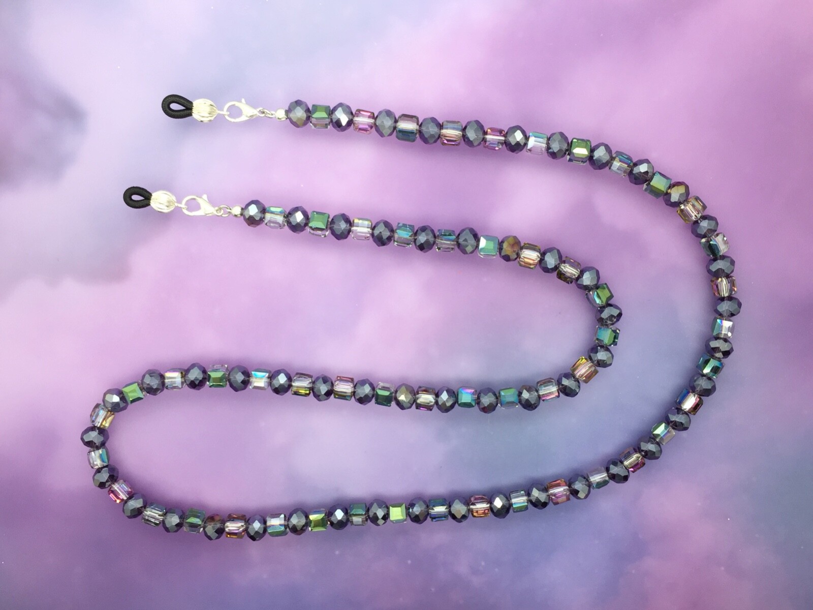Beaded Eyeglass Chain Holder with Mask Lanyard for Reading Glasses-image
