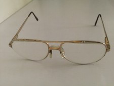 Vintage Lamy Unmarked 80s Aviator Eyeglasses Gold Frames made in France