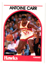 1989-90 NBA Hoops Basketball Card #278 Antoine Carr Atlanta Hawks       