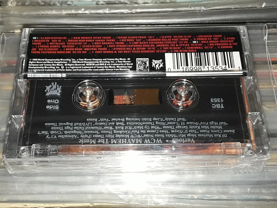 WCW MAYHEM THE MUSIC CASSETTE USA HYPE STICKER METALLICA LIMP BIZKIT ICP SEALED - Image 2 of 4