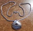 Seashell Shiny Silver Necklace Trifari Vintage Ocean Inspired Elegant Jewelry