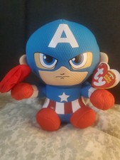 Ty Beanie Baby - CAPTAIN AMERICA Marvel 6" NEW Plush Stuffed Animal Toy