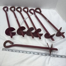 7 Ground Anchors 15  Long 3  Wide Shed Anchor Greenhouse Tie Down Ground Red