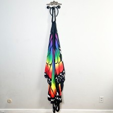 Rainbow Butterfly Wings Costume Cape Shawl Festival Rave Cosplay Pride