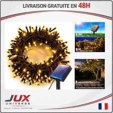 Guirlande lumineuse solaire extérieure 6 m 60 LED Noël IP65 blanc chaud