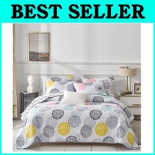 Colorful Dots King Quilt Set 3 Piece