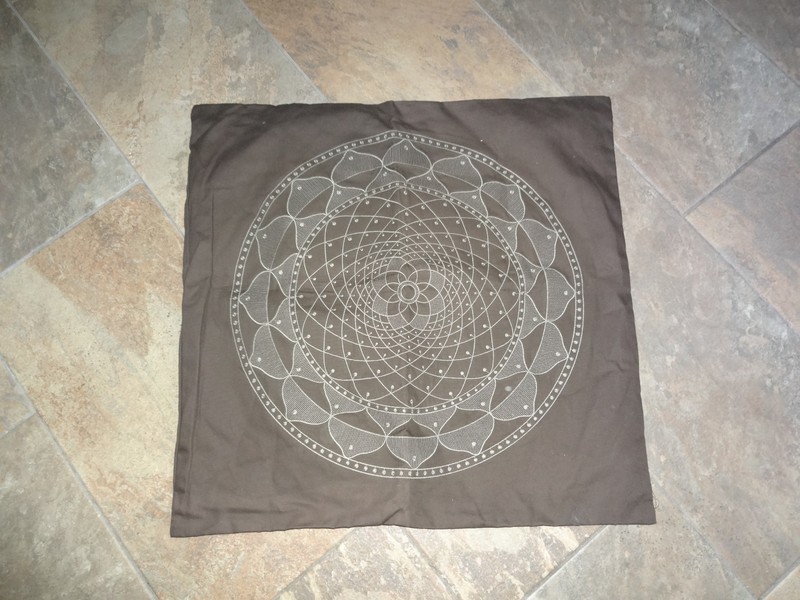 Ta Euro Pillow square 26" Euro Sham Brown Embroidery NEW Medallion Boho