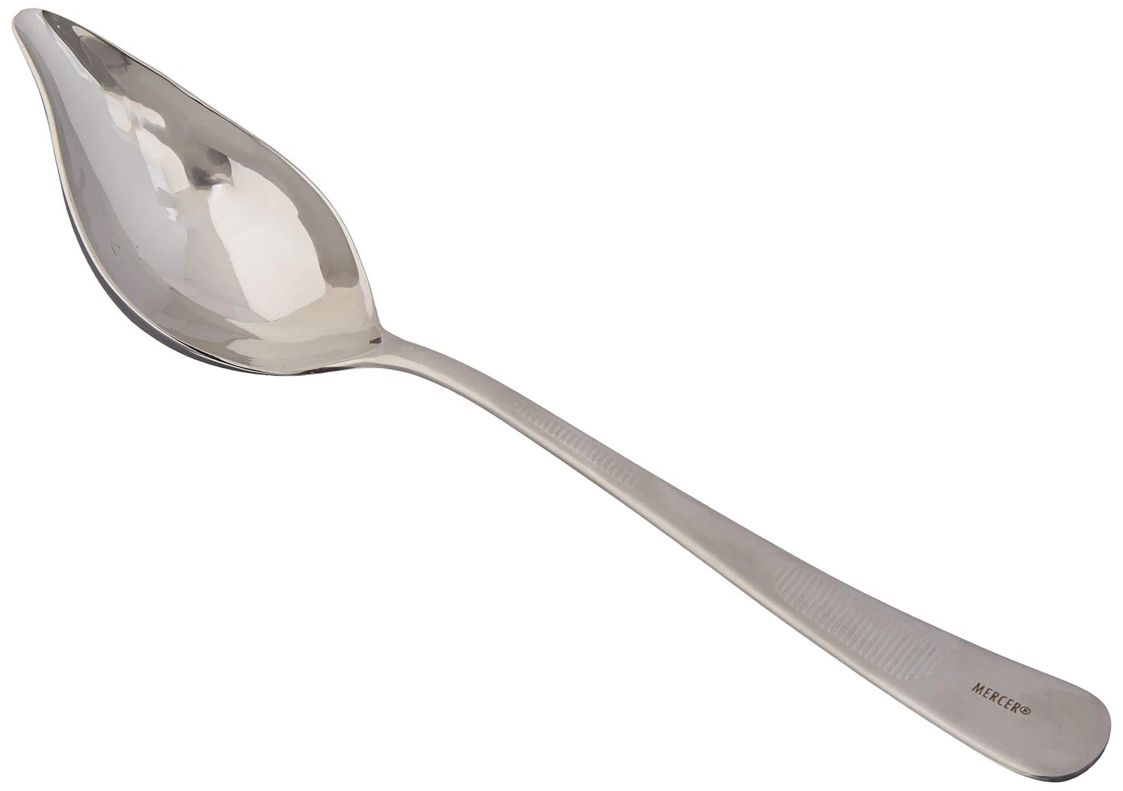 Mercer Culinary 18-8 Stainless Steel Saucier Spoon with Tapered Spout, 8-1/2