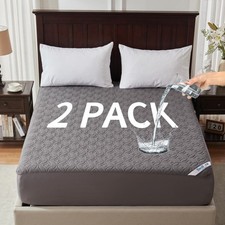 2 Pack Waterproof Mattress Protector Queen Size Deep Pocket Fit Washable Bedlore
