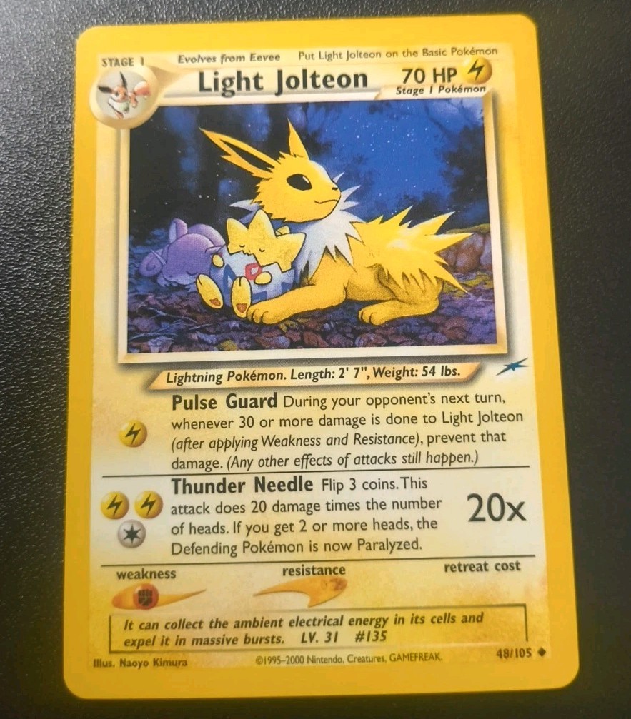 Pokemon Neo Destiny Light Jolteon Uncommon Card 48/105 NM