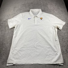 Nike Pittsburgh Panthers On Field Dri-Fit Polo Shirt Mens XL White Short Sleeve