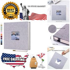 Large Photo Album Self Adhesive for 4x6 8x10 Pictures Linen Scrapbook Album D...