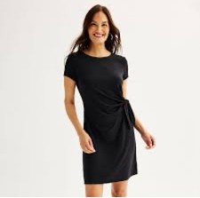 Nine West Tie Front Mini Dress Black XL NEW