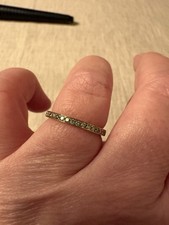 9ct Gold Diamond Eternity Ring Size UK N 1/2