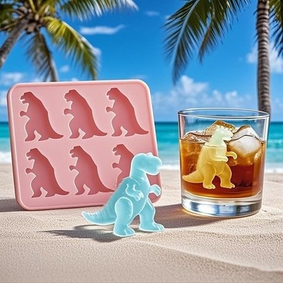 Godzilla Shaped Ice Cube Mold Ice Cube Tableware 6 Grid Silicone Kitchen Bar
