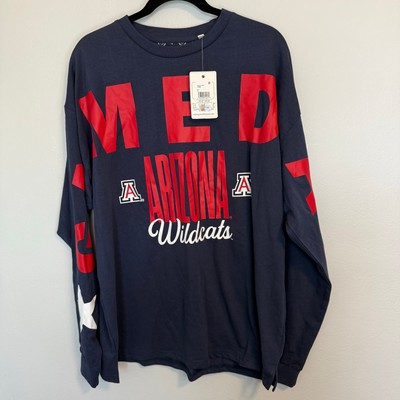Arizona Wildcats Game day Pressbox Oversized Long Sleeve Shirt Men s OS New NWT