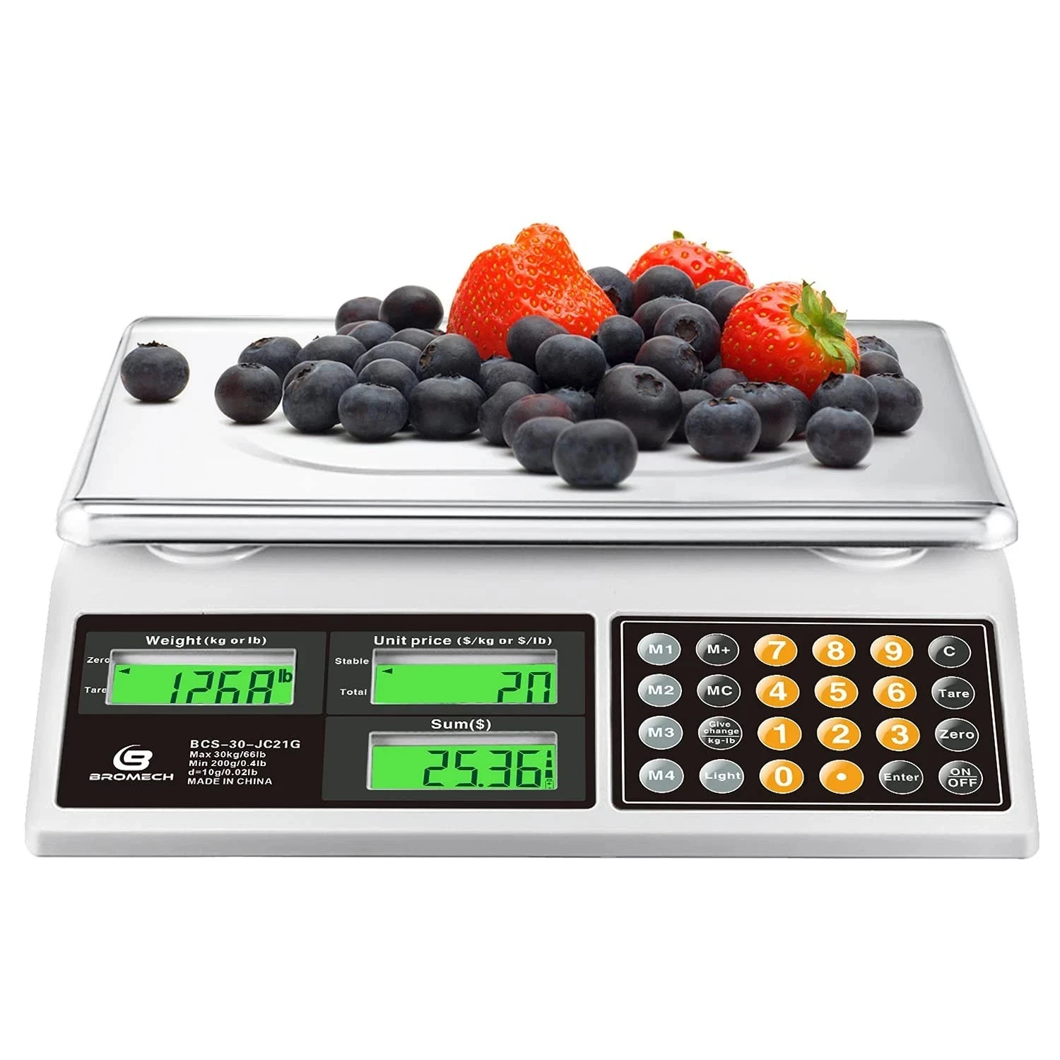 BROMECH Price Computing Scale, 66lb Digital Commercial Food Meat Produce Weig...
