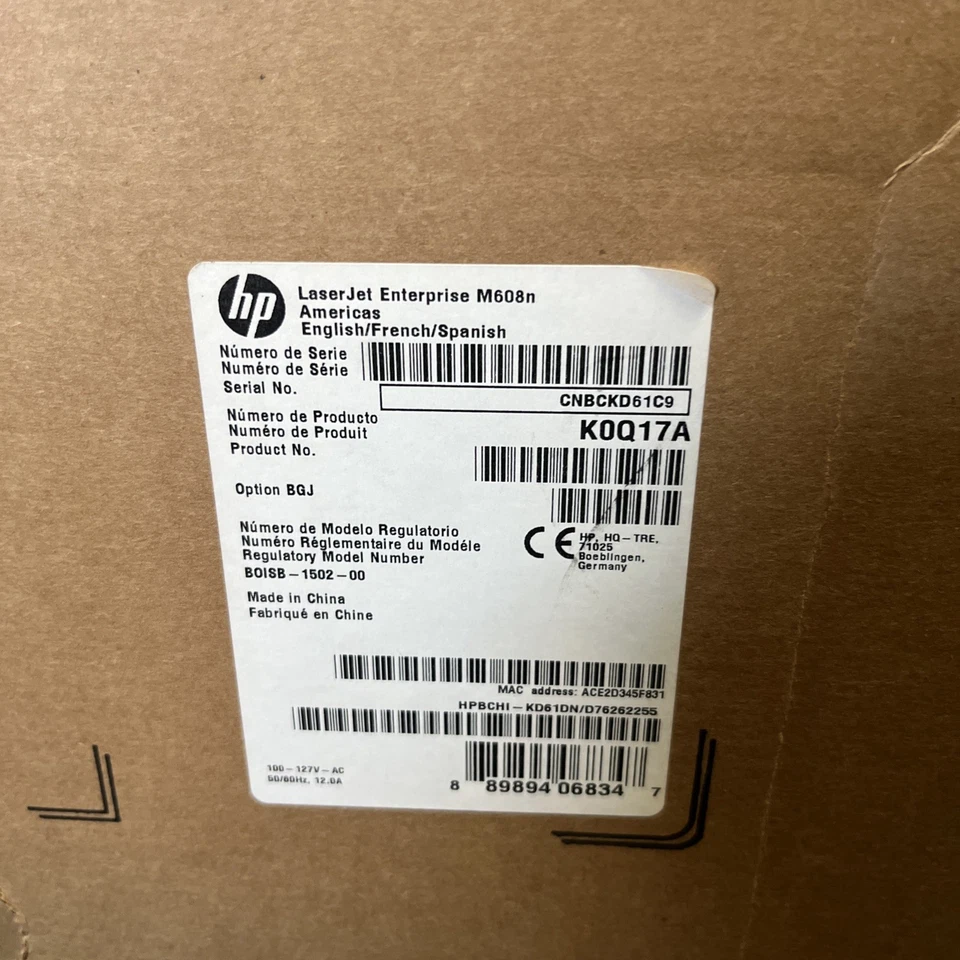 HP LaserJet Enterprise M608n M608 Laser Printer Network BRAND NEW in Box K0Q17A - Image 2 of 3