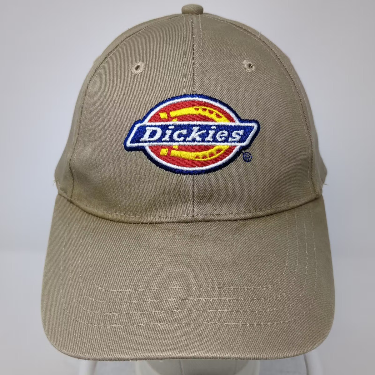 Dickies Baseball Cap Beige Blue Strapback OS Hat Embroidered Logo