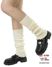 Leg Warmers for Women Gift 80s Ruffle Leg Sleeves for Party 1 Pair - Beige
