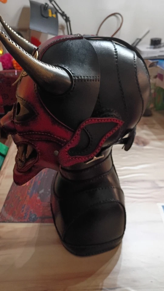ONI MASK - 100%HANDMADE - GENUINE LEATHER  HIGH QUALITY - Image 4 of 4
