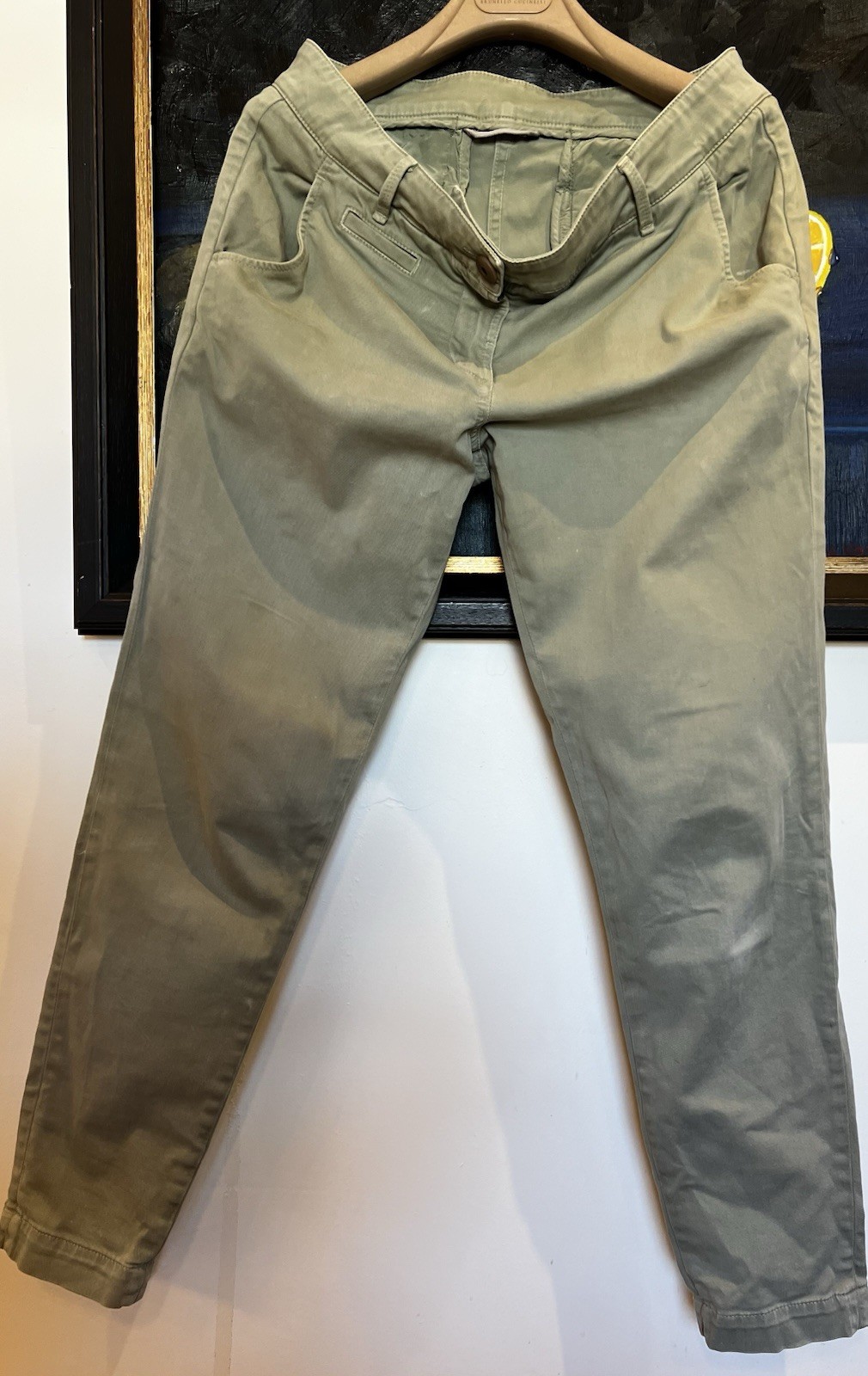 Brunello Cucinelli Chino Trouser Pants Slim Leg Ankle Women Size  8 Cotton Blend