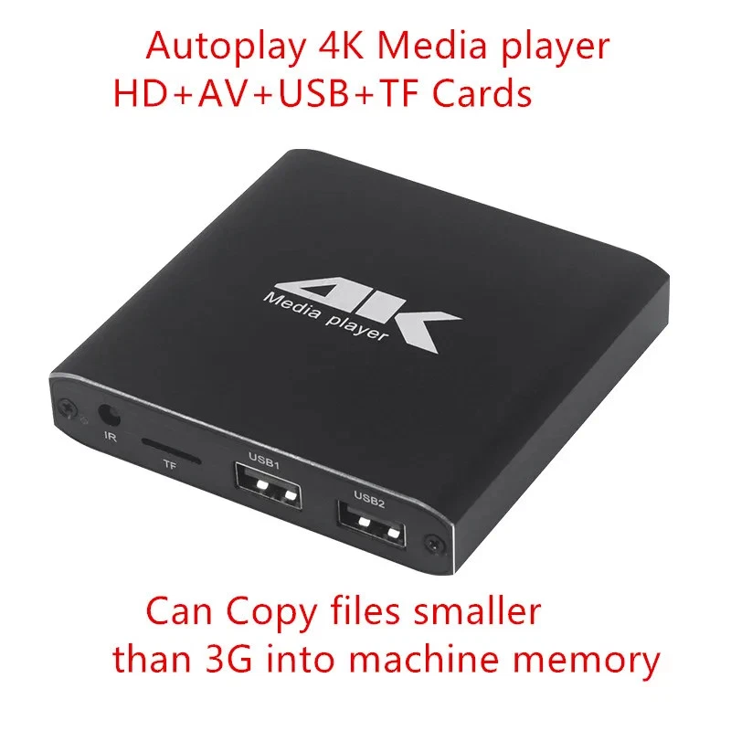 Advertising Player Mini 4K Media Player Support Micro SD TF Card USB Disk 1080P - Image 2 of 4