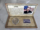 1944 Historic Walking Liberty Stamp And Coin Collection 90% Silver Half Dollar