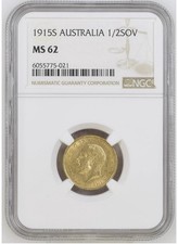 1915 Sidney half sovereign NGC MS62