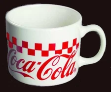Coca Cola Gibson Checkered 16 oz Large Souper Soup Mug 1996 Coke
