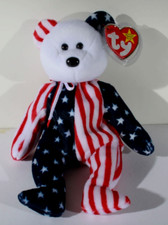1999 TY ORIGINAL BEANIE BABY SPANGLE THE BEAR WHITE HEAD PRISTINE RETIRED MINT 