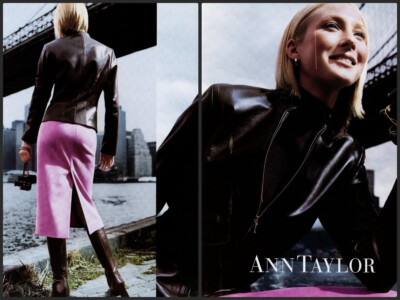 ANN TAYLOR magazine AD #042 RARE 1999 MAGGIE RIZER  2 PGS