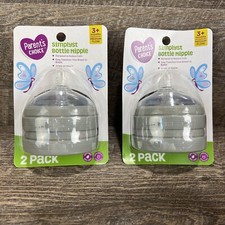 Lot of 2 New 2-Pack PARENT S CHOICE SIMPLYST BOTTLE NIPPLE 3 Months Med Flow
