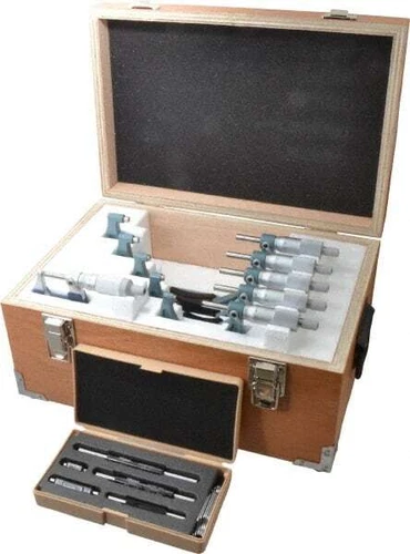 Mitutoyo 0 to 150mm Range, 6 Piece Mechanical Outside Micrometer Set 0.01mm G...
