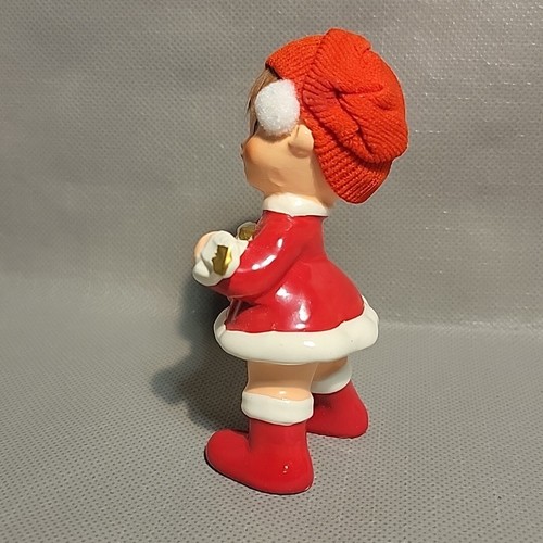 Vtg Christmas Napcoware Pixie Girl Figurine Playing Guitar with Hair - Japan - Picture 4 of 7