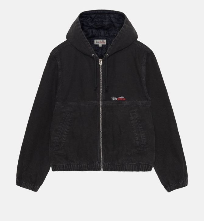 STUSSY WORK JACKET INSULATED CANVAS Black Size XL