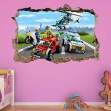 s32  Wandtattoo 140 cm Polizei Lego City STICKER Wandaufkleber 