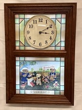 Danbury Mint Boyd Bears Stained Glass Clock Summer Works Great